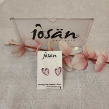 Load image into Gallery viewer, Josan SSW Double Hosta in Heart Earrings
