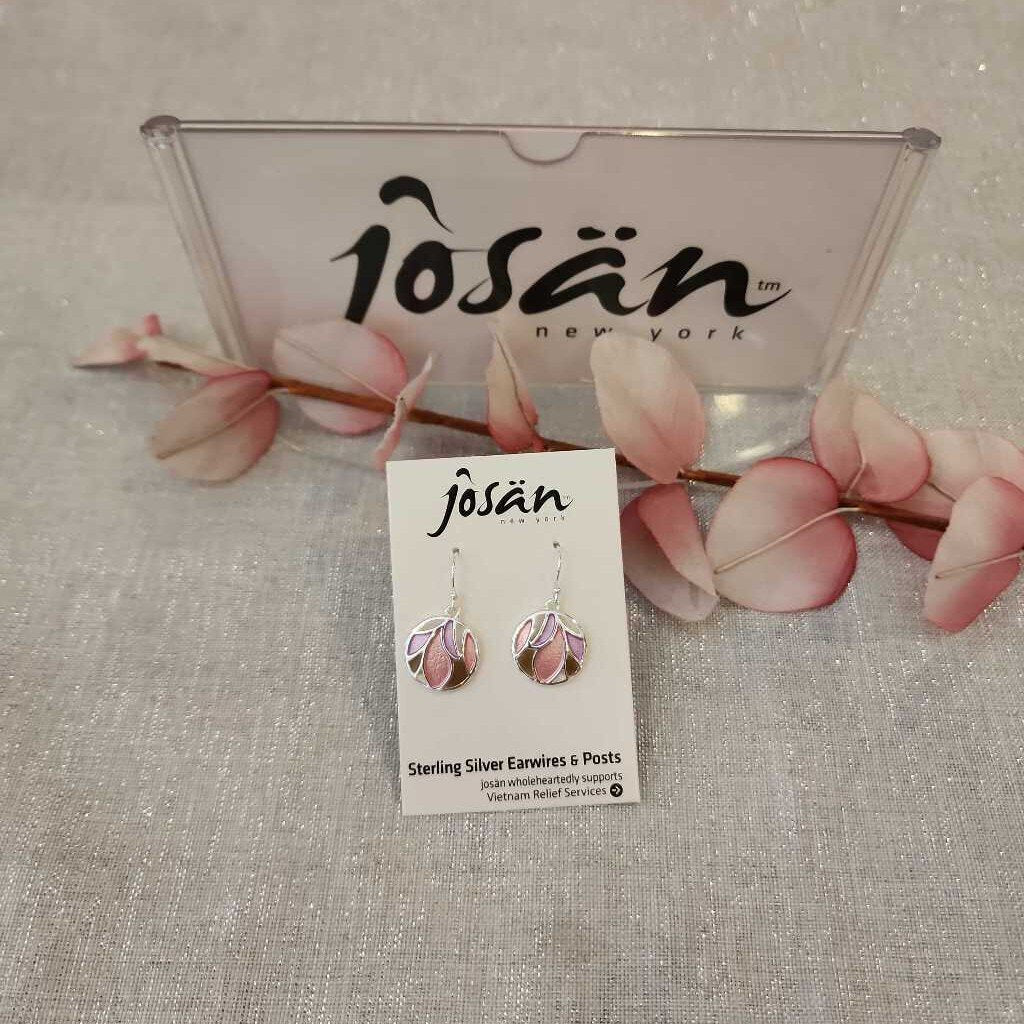 Josan SSW Pink Orange Leaf Design Earrings