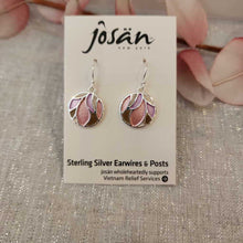 Load image into Gallery viewer, Josan SSW Pink Orange Leaf Design Earrings
