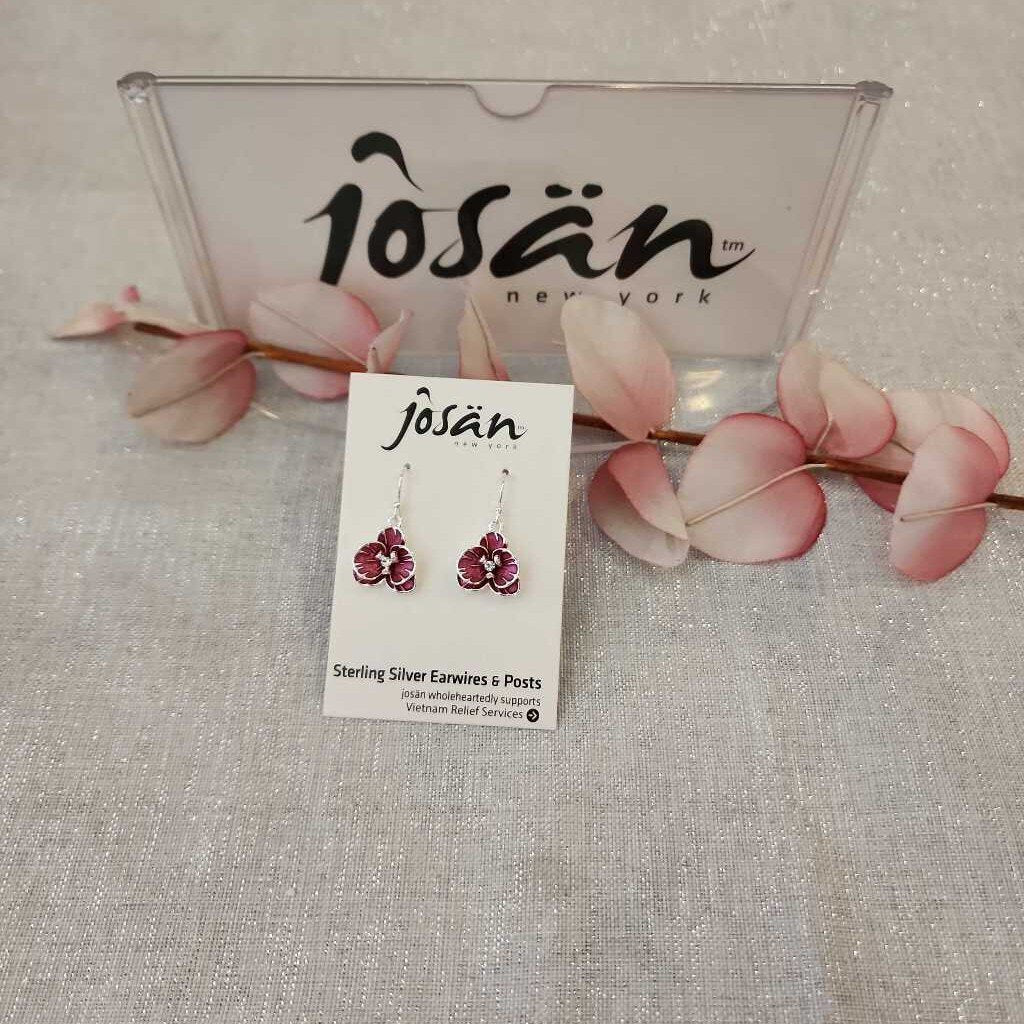 Josan SSW Fuchsia Pansy Earrings