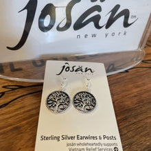 Load image into Gallery viewer, Josan SSW Owl on Tree in Circle Earrings
