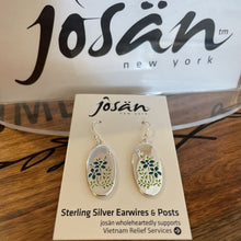 Load image into Gallery viewer, Josan SSW Oval Blue Floral Crystal Earrings
