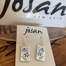 Load image into Gallery viewer, Josan SSW Purple Iris &amp; Crystal Earrings
