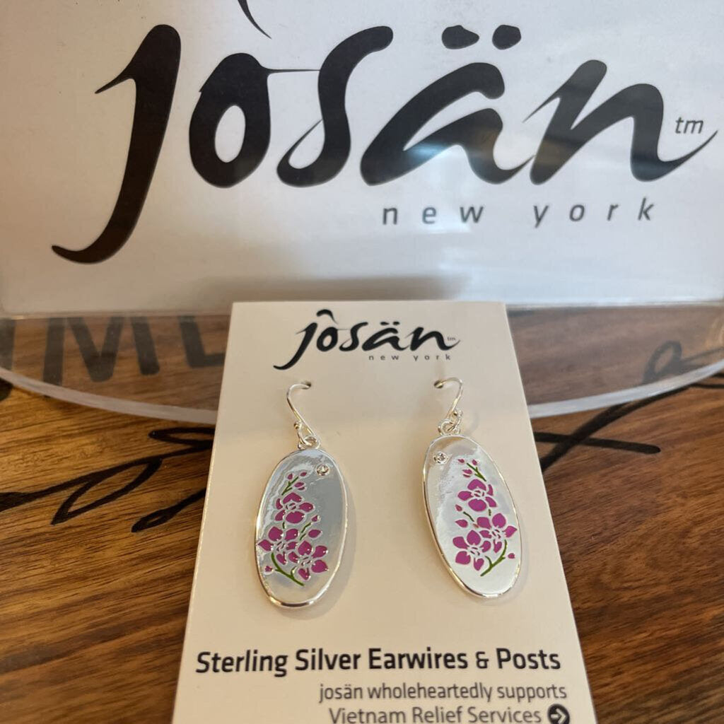 Josan SSW Pink Gladiolus Flower Earrings