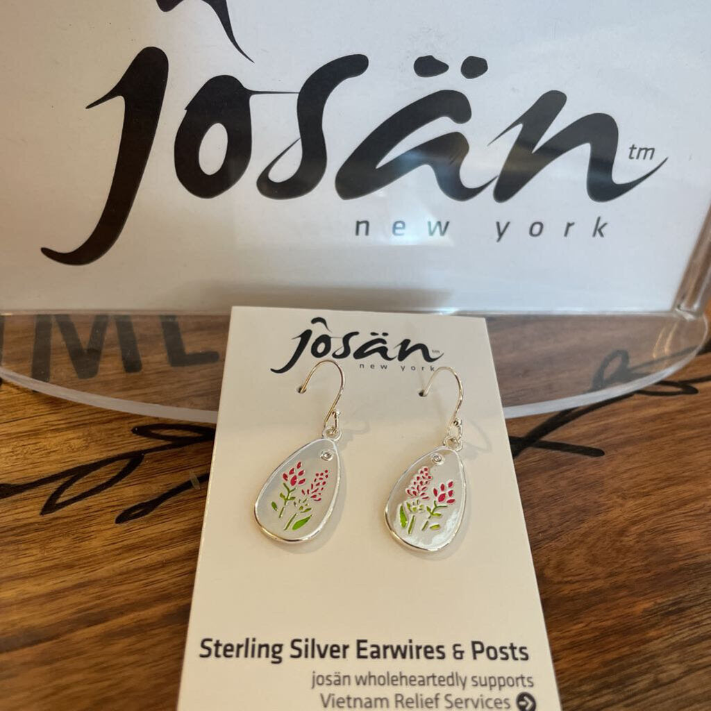 Josan SSW Red Lupine Flower Earrings