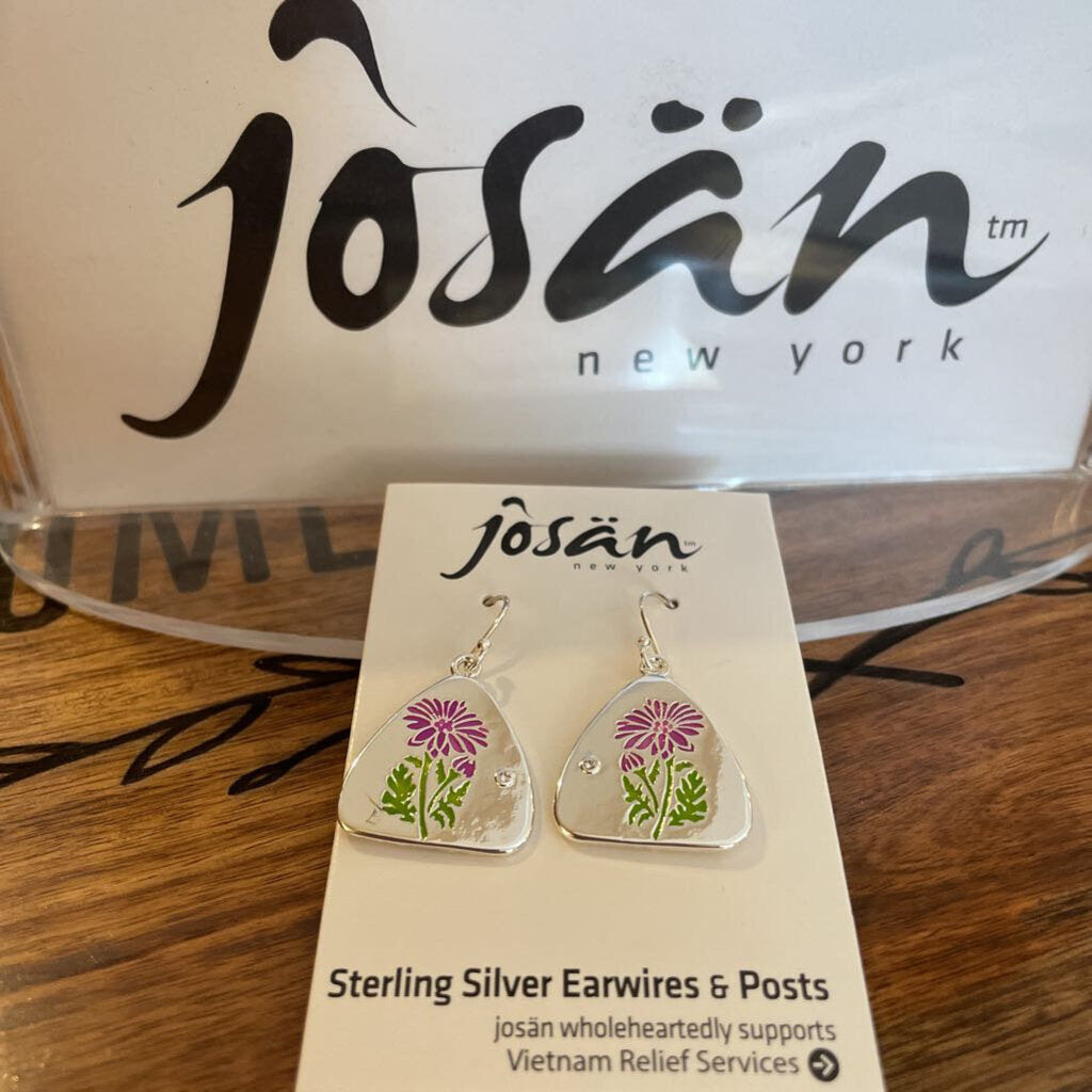 Josan SSW Purple Aster Flower Earrings
