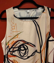 Load image into Gallery viewer, NWT Silky Sleeveless Dress w/ Paint Splash Abstract Design Size XL
