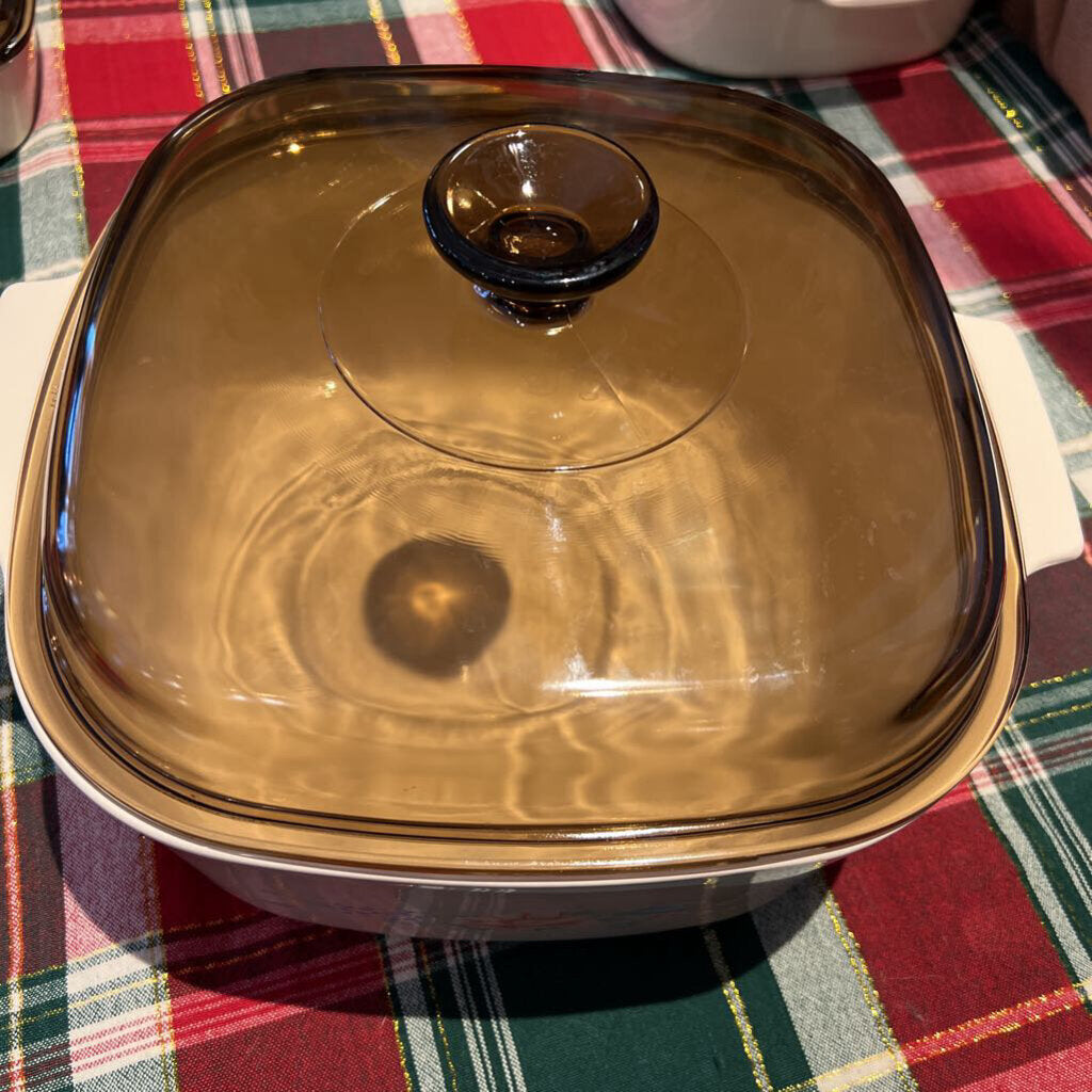 Vintage Corning Ware Symphony Casserole Dish w/ Amber Lid A 5 B 5 Liter