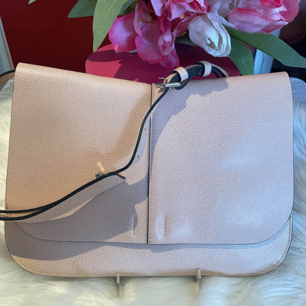 Gianni Chiarini Pale Pink Leather Fold Over Shoulder Bag