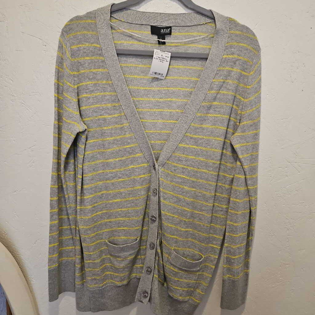 V Neck, Button Down Sweater, Size L