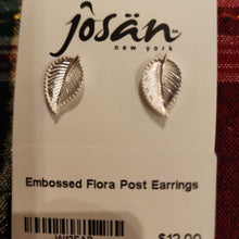 Load image into Gallery viewer, Embossed Flora Post Earrings
