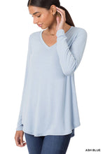 Load image into Gallery viewer, Premium Long Sleeve V Neck Round Hem Top: 1-1-2-2 (S-M-L-XL) / TEAL
